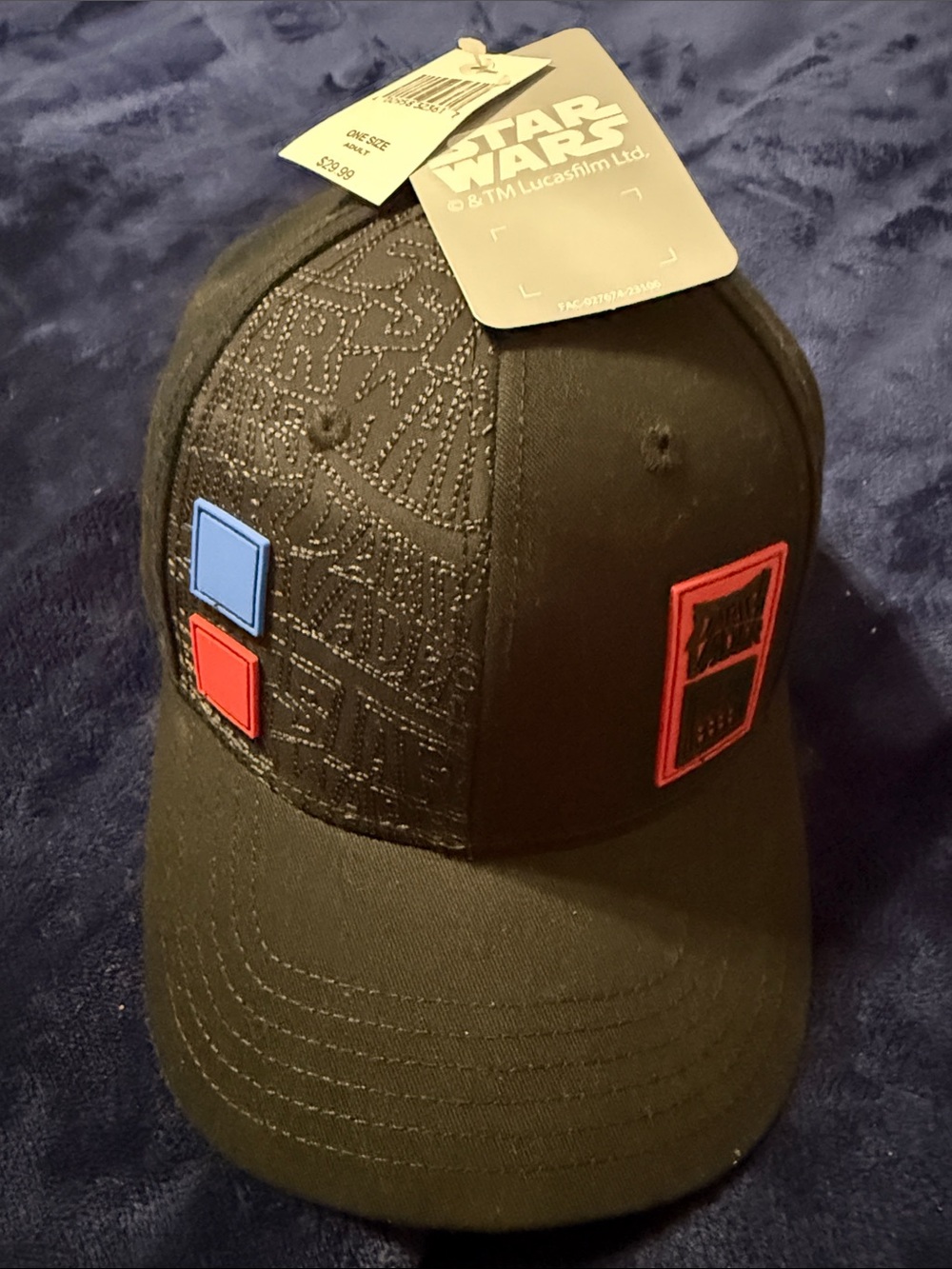 Star Wars Black Cap with Red & Blue Patches NWT